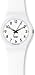 Swatch Unisex Originals GW151 White Plastic Quartz Watch with White Dial
