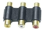 Triple 3 RCA Phono to RCA Phono Female Connector/Coupler