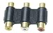 Triple 3 RCA Phono to RCA Phono Female Connector/Coupler  from FPUK