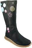 Girls: Pom Pom Black Boots