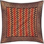 ShalinCraft Throw-Pillow-Covers Asian-Influence Indian-Style Cotton Block Print Square 24x24 Inches (jcb069)