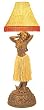 54" Keolani in Bronze Motion Hip Hula Girl Floor Light Plus Bamboo Lamp Shade- #60064