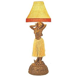 54 Keolani in Bronze Motion Hip Hula Girl Floor Light Plus Bamboo Lamp Shade- #60064
