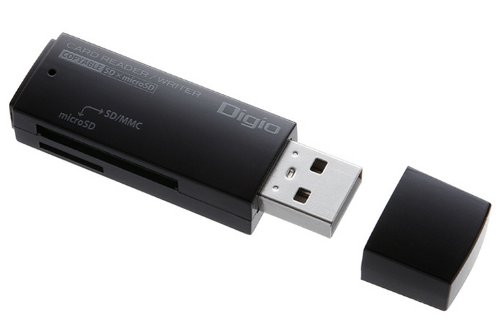 ロアス SD&マイクロSD用カードリーダー/ライター ブラック CRW-SD42BK