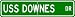 USS DOWNES FF 1070 Street Sign - Navy Ship