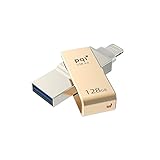 Lightning端子付き USBフラッシュドライブ PQI iConnect mini (128GB, ゴールド)