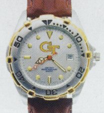 NCAA Elite with Leather Women's Collegiate Watch Georgia Tech - XWL136