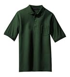 NEW Port Authority - Silk Touch Pique Knit Sport Shirt with Pocket Dark Green-2XL