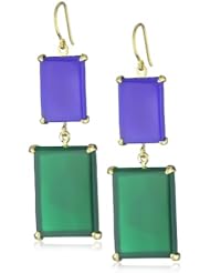 Vicente Agor "Palais Bulles" Blue and Green Onyx Riviera Drop Earrings