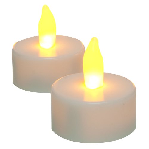 Inglow CG10031WH2 Flameless Tea Light Candle, White, 2-Pack