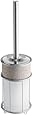 InterDesign Twillo Toilet Bowl Brush and Holder for Bathroom Storage - Metallico