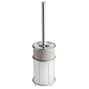 InterDesign Twillo Toilet Bowl Brush and Holder for Bathroom Storage - Metallico