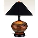 Patio Living Concepts Phoenix 32" Table Lamp - Copper and Pewter Base with Black Canvas Shade