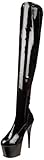 Pleaser Women's Adore-3063 Boot,Black Patent/Black,8 M US