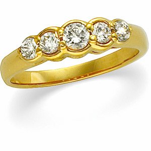 14k Yellow Gold Diamond Band Ring 1/2ct – Size 6