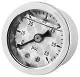 Biker's Choice METALLIC OIL PRESSURE GAUGE 0-60 LB OIL PRESSURE GAUGE ENG-TRMD-60