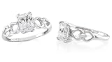 Radiant Cut White CZ Solitaire Ring Sterling Silver