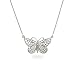 Eve's Addiction Sterling Silver Vintage Design Butterfly Necklace