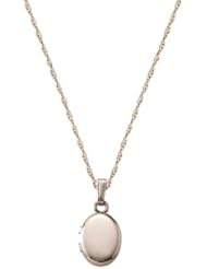 Childrens 14k Small Oval Polished Locket Necklace, 13"