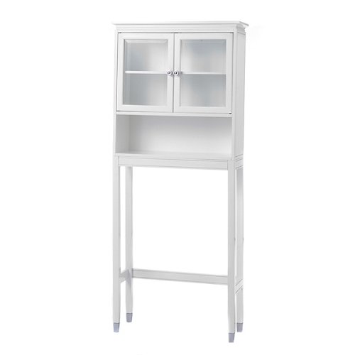 Classic Wooden Étagère with Glass Cabinets - White by Home Star
