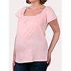 Motherhood Maternity: Short Sleeve Scoop Neck Lace Trim Maternity T Shirt