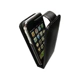 Housse etui coque cuir pour Apple iPhone 3g 3gs - Rabat - Noir