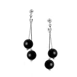 Black Onyx Bead Drop Earrings