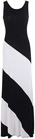 PinkPatty Brand Women's Black and White Color Sleeveless Striped Maxi Dress Small /US(3-5)
