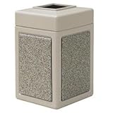 38 Gallon Square Waste Receptacle Beige With Riverstone Panels