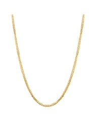 14k Italian Yellow Gold 1.20mm Diamond Cut Spiga Chain Necklace, 16"