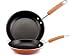 Rachael Ray Porcelain Enamel Nonstick 8-Inch and 10-Inch Skillet Twin Pack, Orange