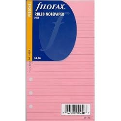 Filofax Papers Ruled Notepaper, Pink Personal Size - FF-133007