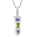 Iolite, Peridot, Amethyst Sterling Silver Long Pendant With 18 Box Chain