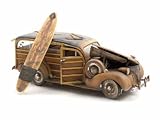 1939 Chevy Woody Wagon w/Surf Boards Weathered 1/18