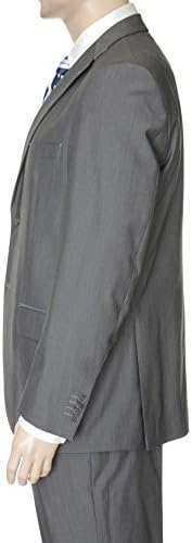 Lubiam Studio Slim Fit Grey Tonal Striped Two Button Wool Suit Made in Italy