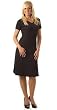 CLEARANCE SALE-V-Neck Short Sleeve Black Dress - Plus Sizes Available (Fuss Free Apparel)
