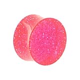5/8 Inches Pink GLITTER Acrylic Saddle Plug