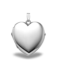 Sterling Silver Heart Four Photo Locket 1-1/4 inch x 1-1/4 inch Solid Sterling Silver