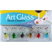 Buy Art Glass Wine Charms Assorted Grape Theme by Art Glass Wine Charms