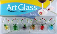 Buy Art Glass Wine Charms Assorted Grape Theme by LS Arts