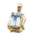 14kt Yellow Gold Stylish Icy Blue Aquamarine Fancy Pendant