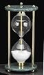 Executive Hour Glass Sand Timer Brass and Green Marble Base - 60 Minute
