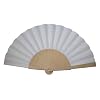 White Wooden/Fabric Hand Fan