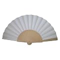 White Wooden/Fabric Hand Fan