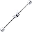 Surgical Steel CZ Butterfly Industrial Barbell 37mm