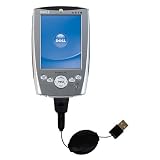 Retractable USB Cable for the Dell Axim x5 with Power Hot Sync and Charge capabilities - Gomadic Brand w/ TipExchange Technology