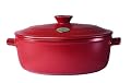 Emile Henry Flame Top 6-1/3-Quart Oval Oven, Red