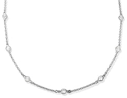 Sterling Silver 6.0 CTW Round CZ-By-The-Yard 30" Necklace