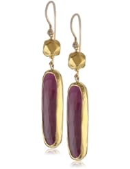Nava Zahavi One of a Kind Long Ruby Wrapped 24K Gold Drop Earrings