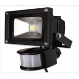 from Palmer Riley LED Low Energy Flood Light With PIR Sensor, BLACK Diecast Aluminium Body, IP54 Rated